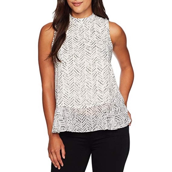 Ellen Tracy Cross Back Metallic Clip Shell - Picture 1 of 7